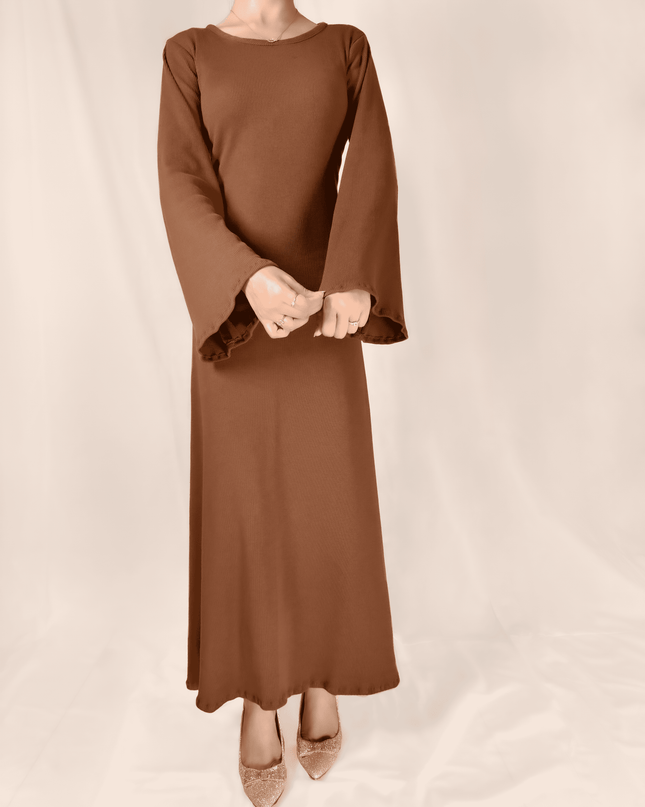 Brown Rib Dress