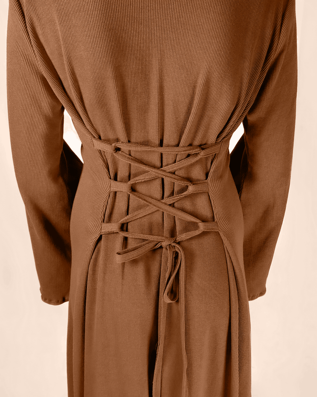 Brown Rib Dress